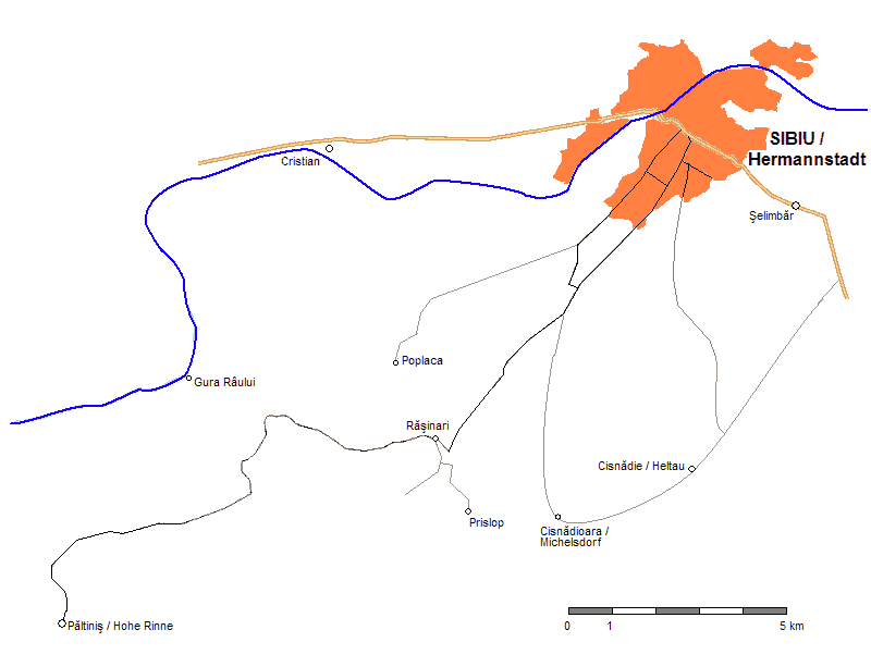 Păltiniș situas sud-okcidente de Sibio en la Karpatoj